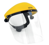 Face shield with rachet